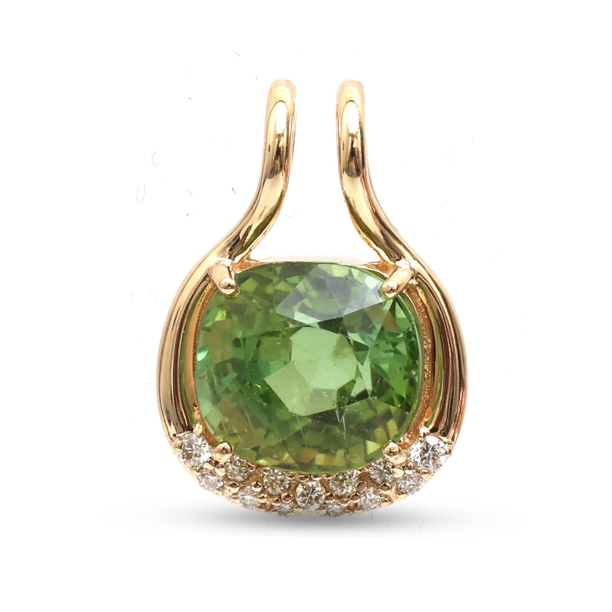 JPPD-1639/14139 Tourmaline Mix Diamond Pendant | 14K