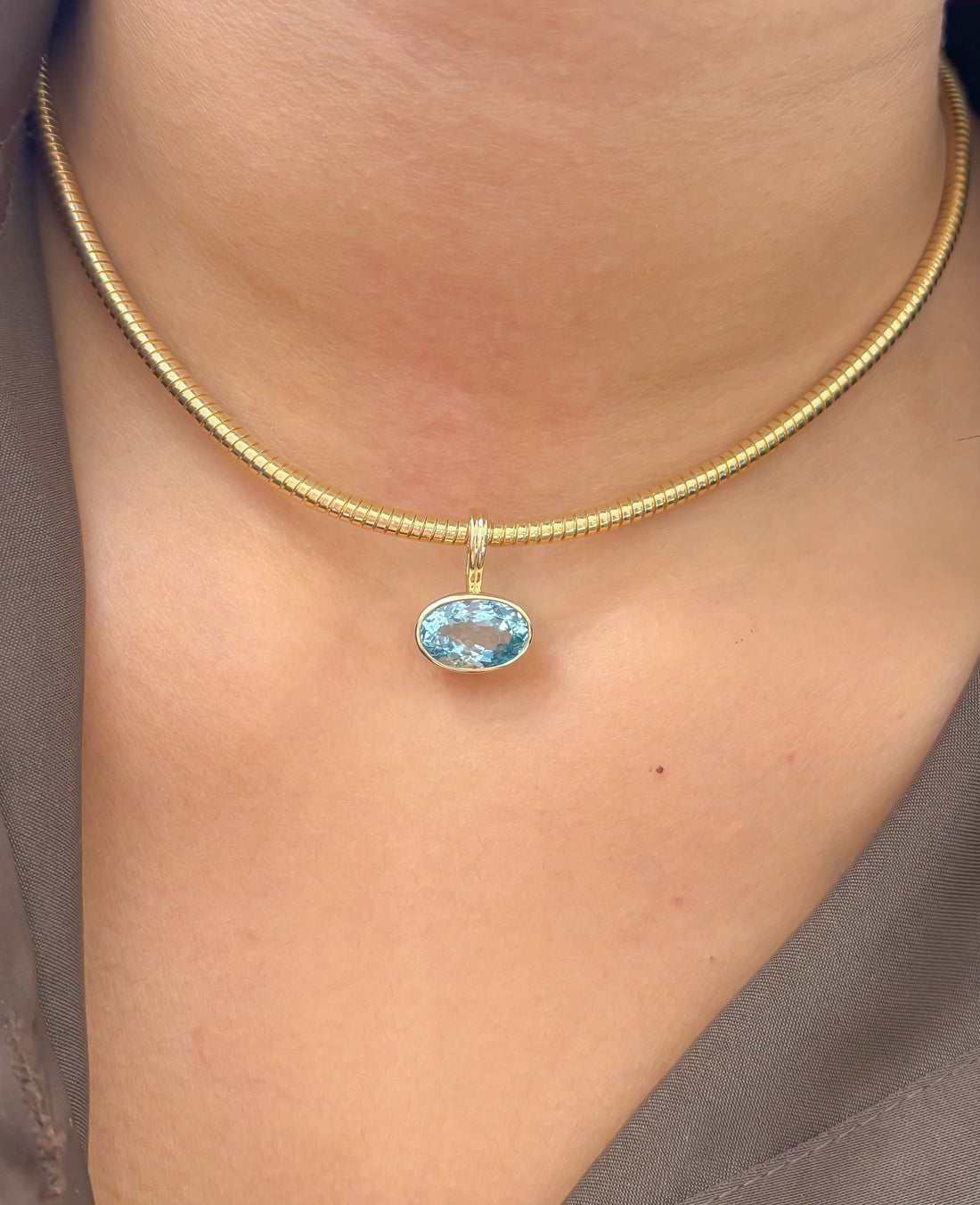 JPPD-1641/14141 Aquamarine Pendant | 14K