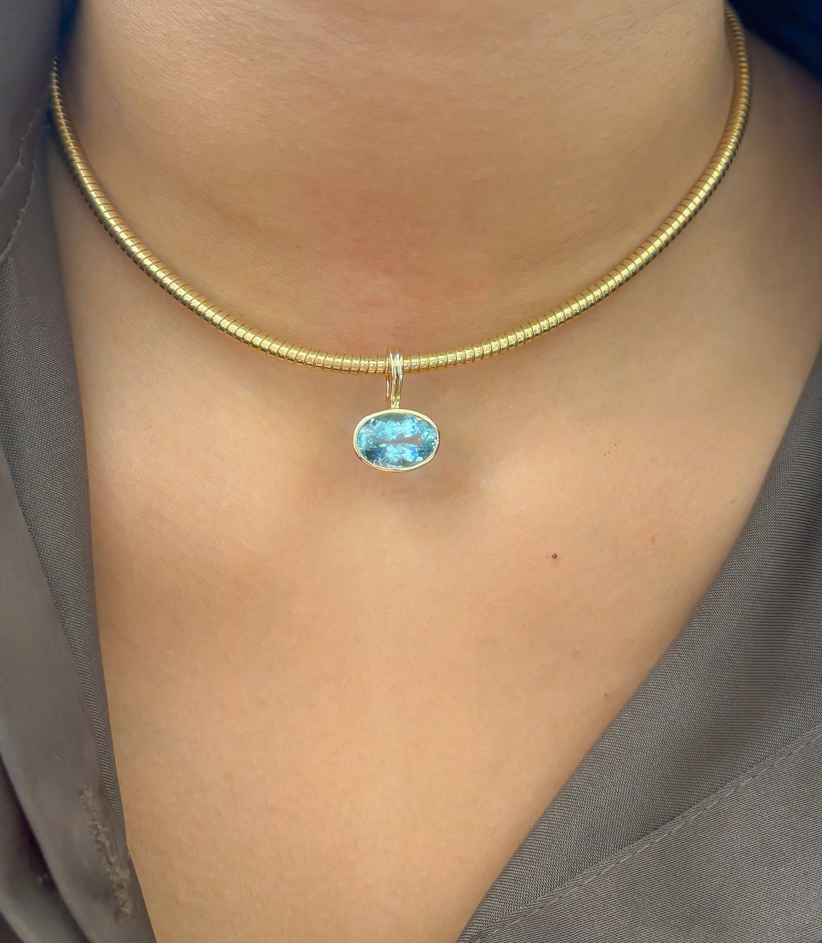 JPPD-1642/14142 Aquamarine Pendant | 14K