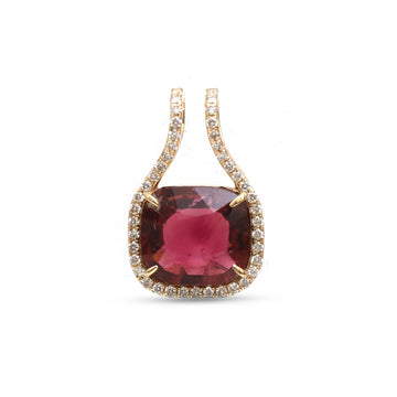JPPD-1645/14145 Tourmaline Mix Diamond Pendant | 14K