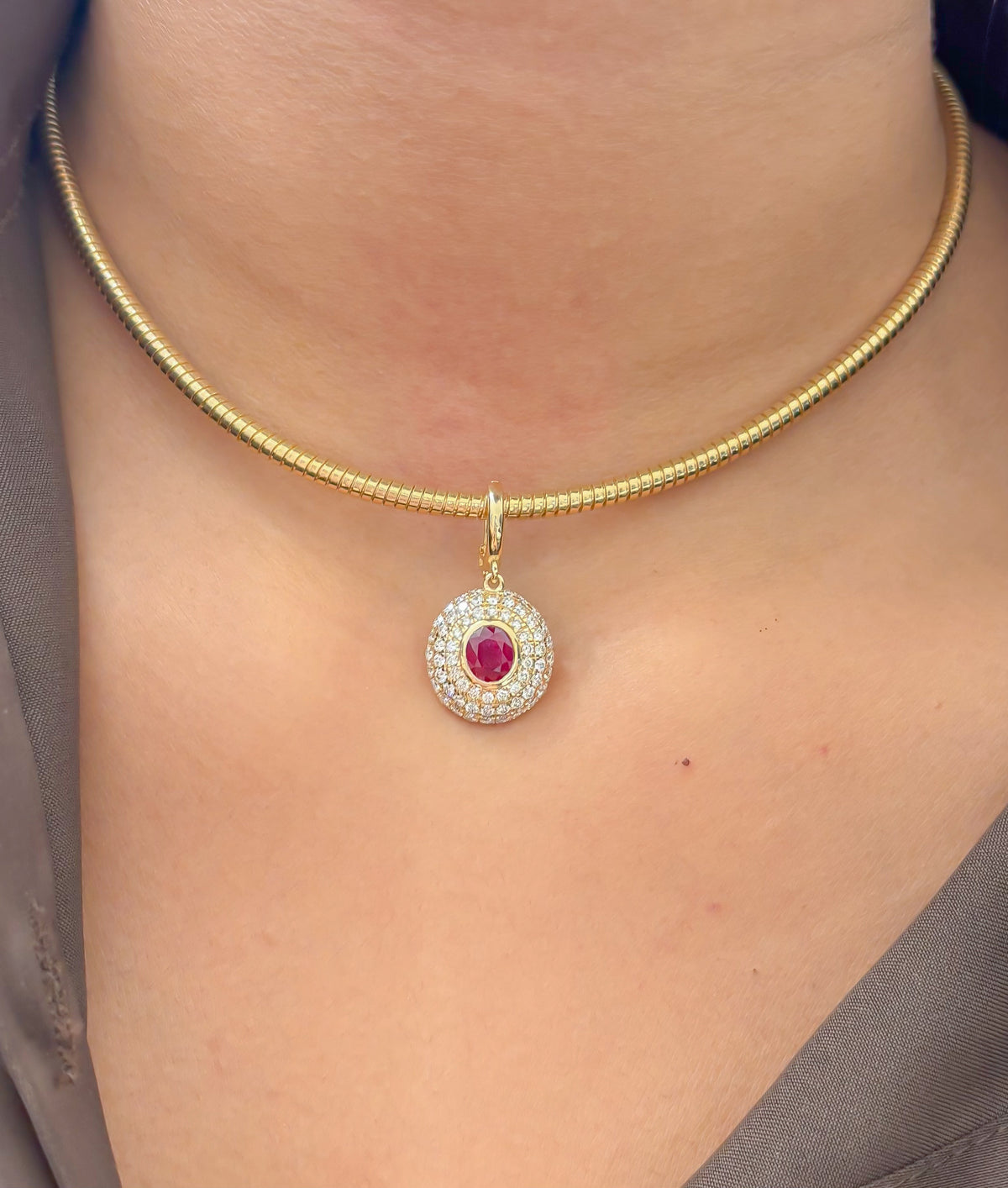 JPPD-1646/14146 Ruby Diamond Pendant | 18K