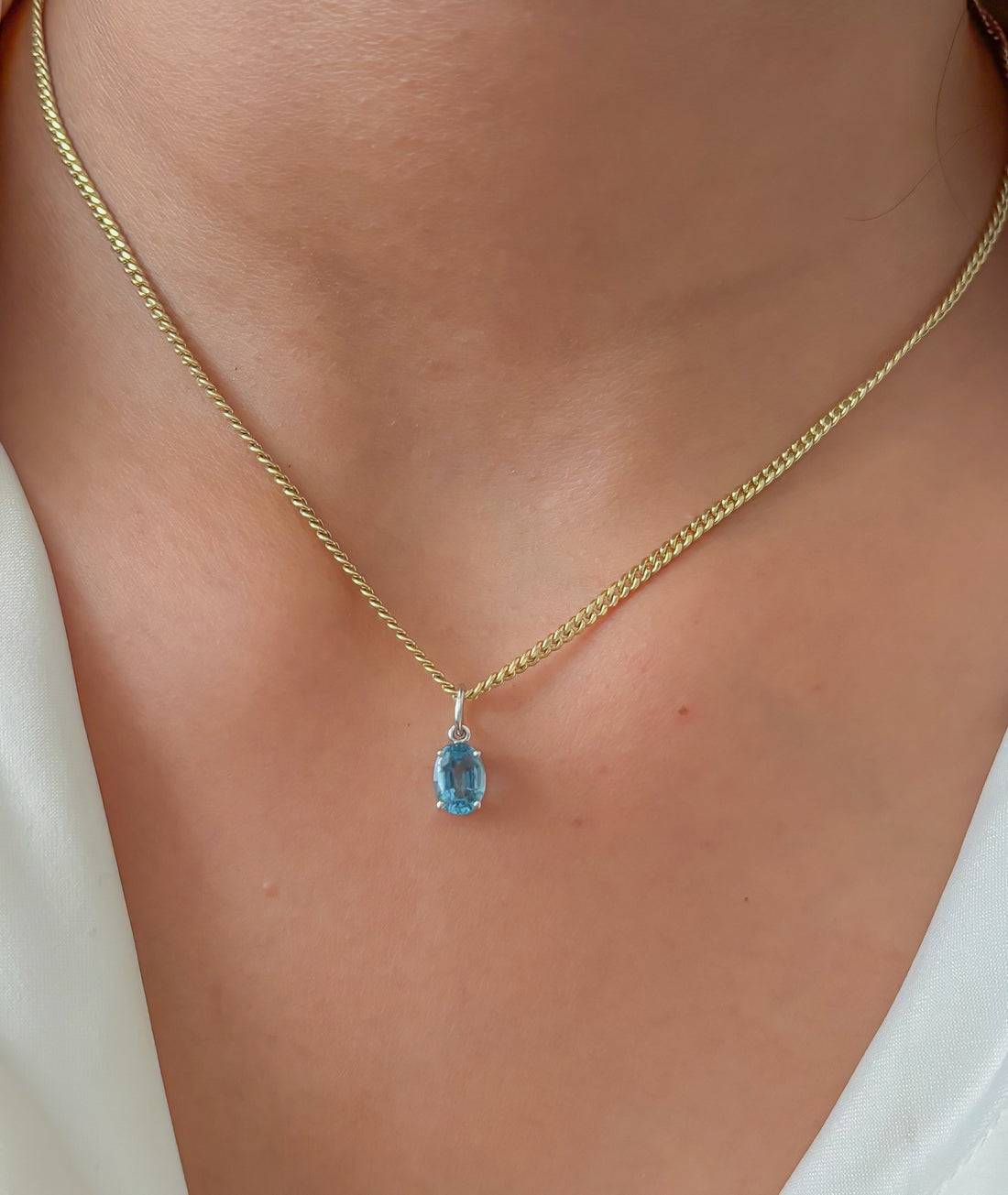 JPPD-165/2706 Semi Aquamarine  Pendant | 18K