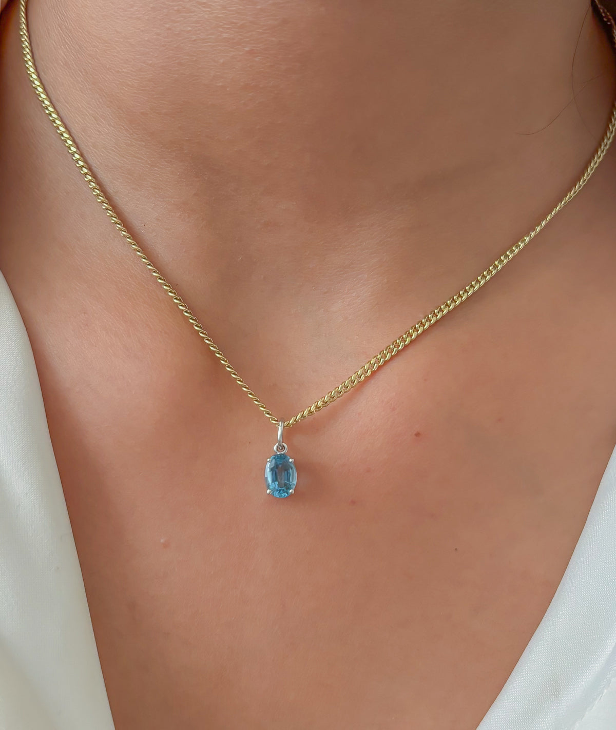 JPPD-165/2706 Semi Aquamarine  Pendant | 18K