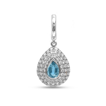 JPPD-1650/14150 Aquamarine Diamond Pendant | 14K