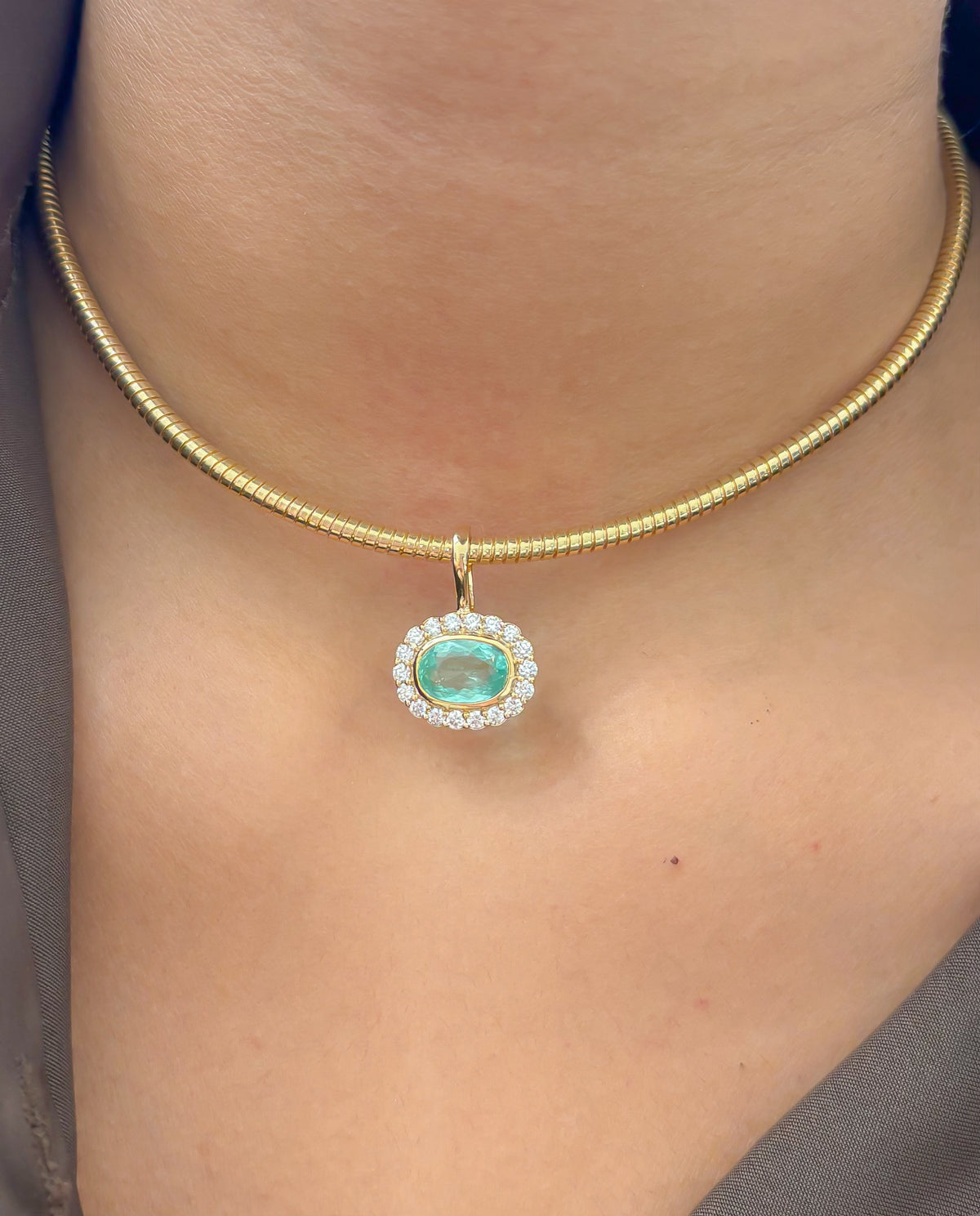 JPPD-1651/14151 Paraiba Tourmaline Diamond Pendant | 18K