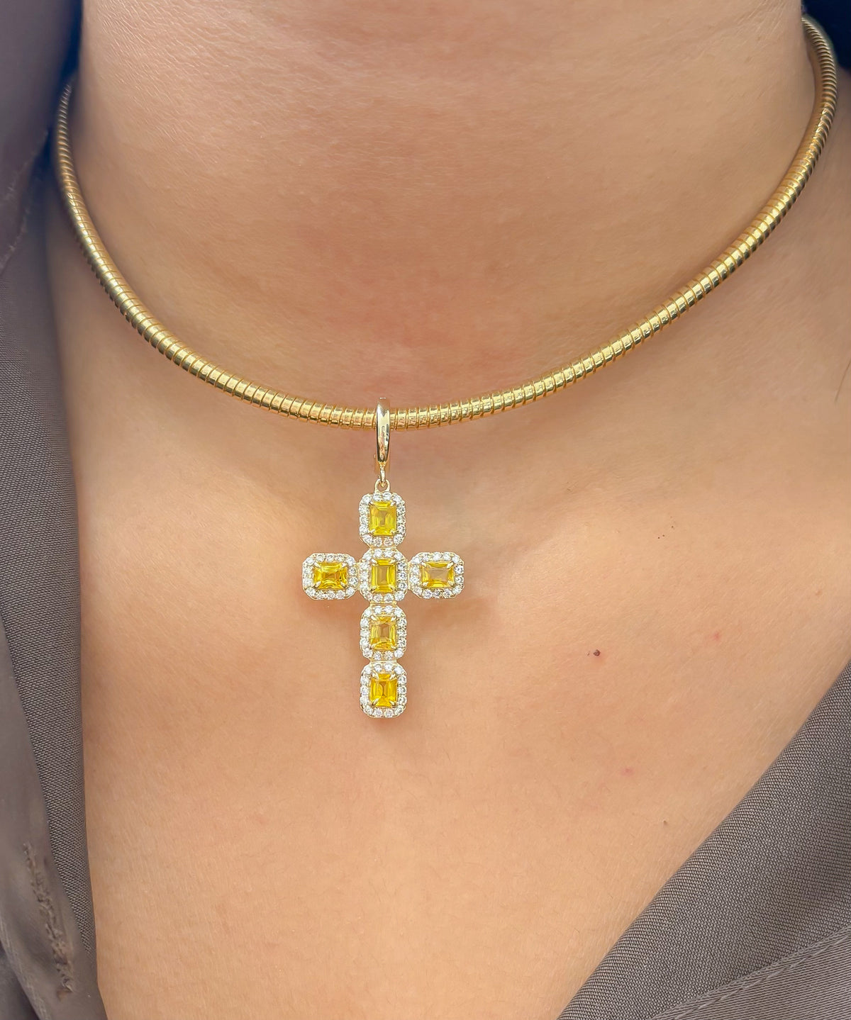 JPPD-1653/14153 Yellow Sapphire Diamond Pendant | 14K
