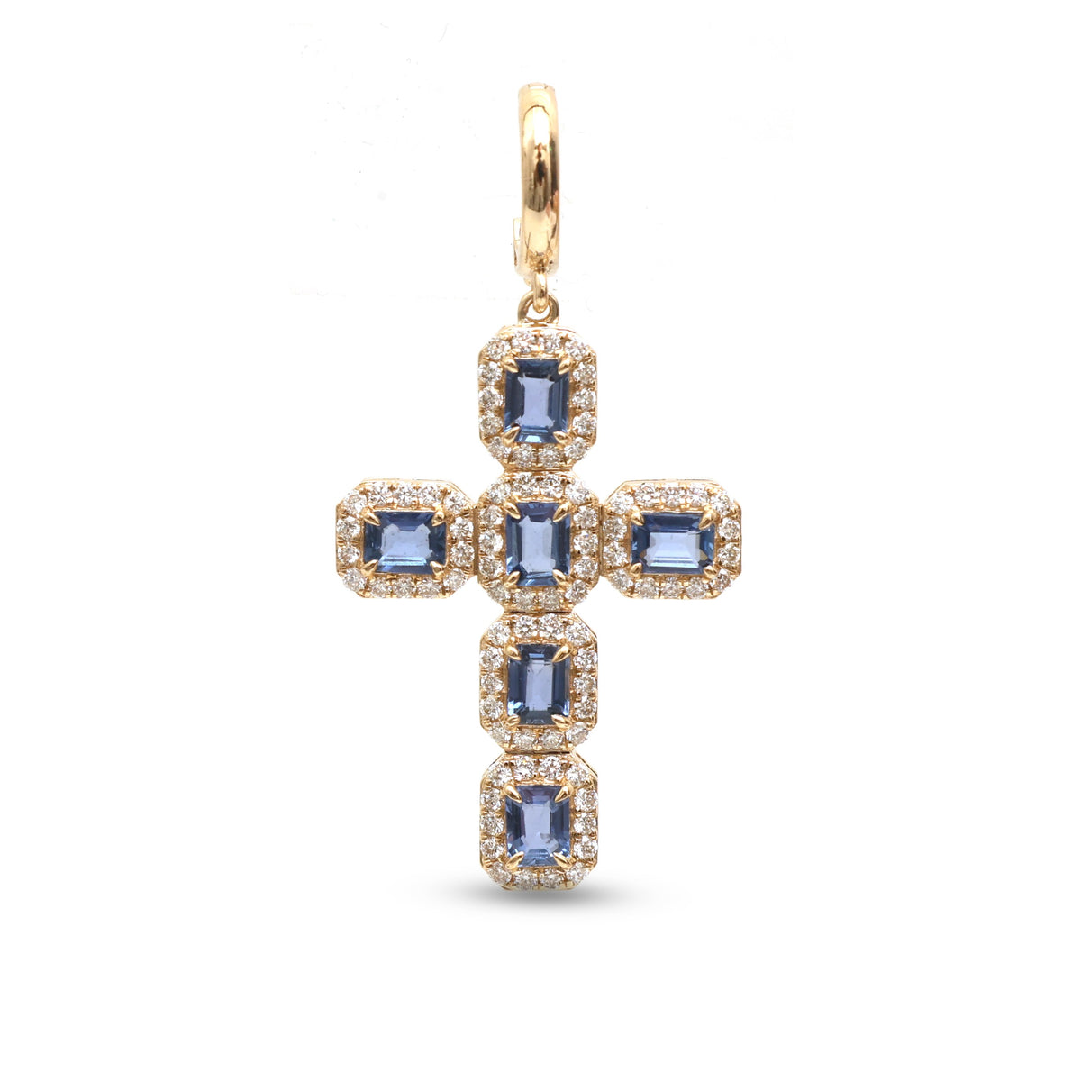 JPPD-1654/14154 Blue Sapphire Diamond Pendant | 14K