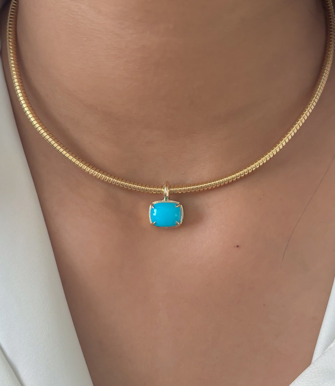 JPPD-1664/14169 Turquoise Pendant | 14K
