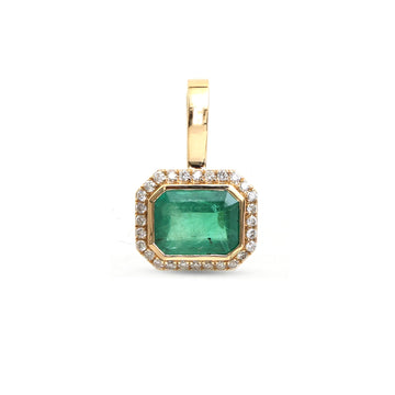 JPPD-1671/14178 Diamond Emerald Pendant | 18K