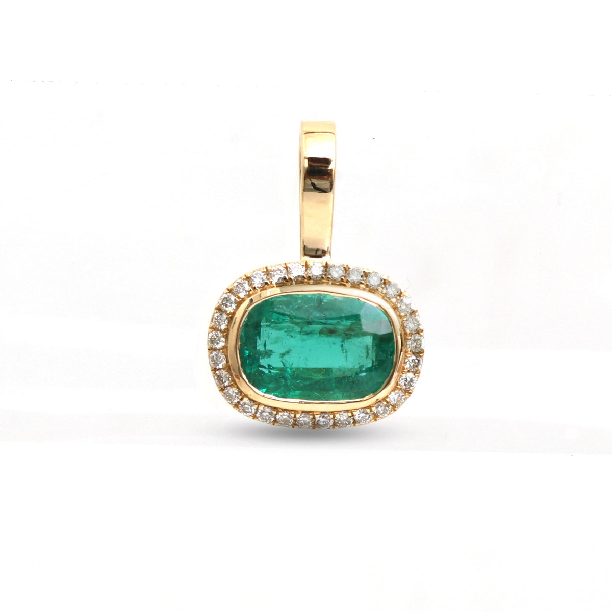 JPPD-1672/14179 Diamond Emerald Pendant | 18K