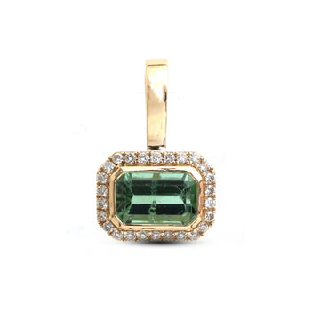 JPPD-1674/14181 Diamond Tourmaline Mix Pendant | 14K