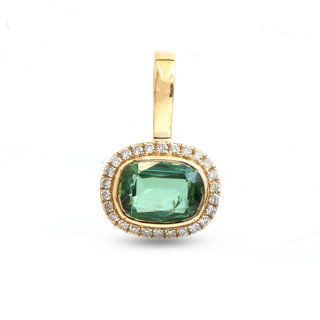 JPPD-1675/14182 Diamond Tourmaline Mix Pendant | 14K
