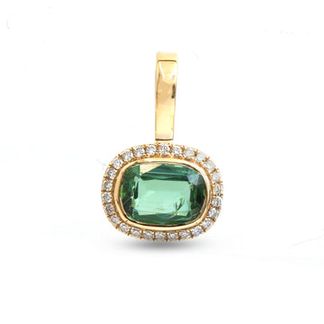 JPPD-1675/14182 Diamond Tourmaline Mix Pendant | 14K