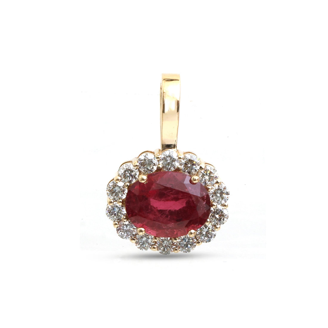 JPPD-1677/14184 Diamond Rubillite Pendant | 14K