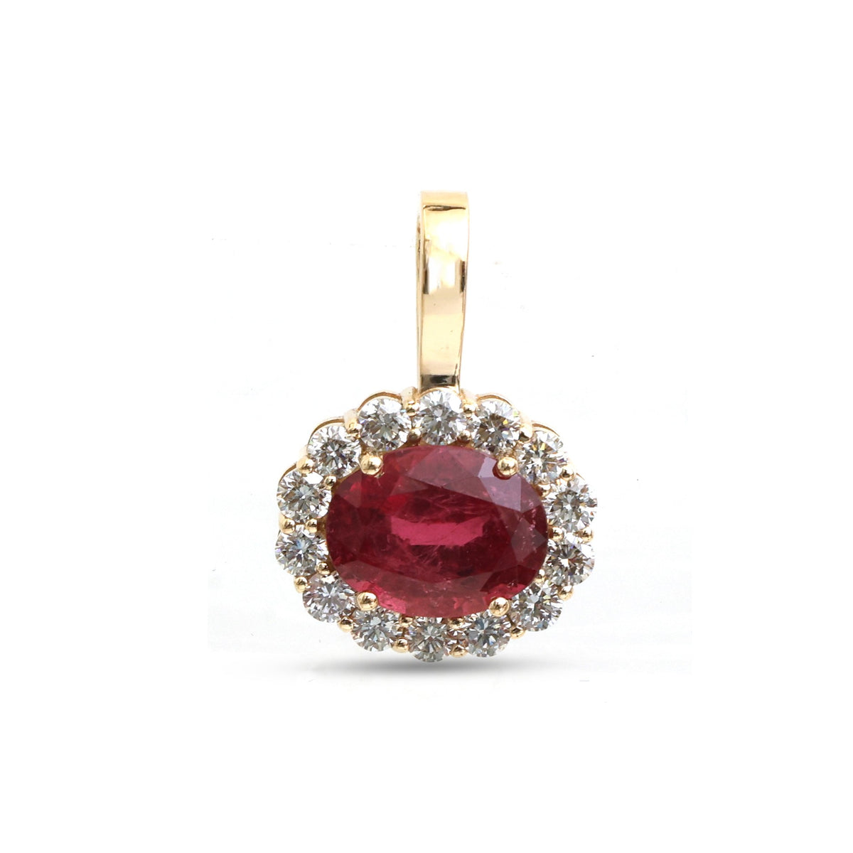 JPPD-1677/14184 Diamond Rubillite Pendant | 14K