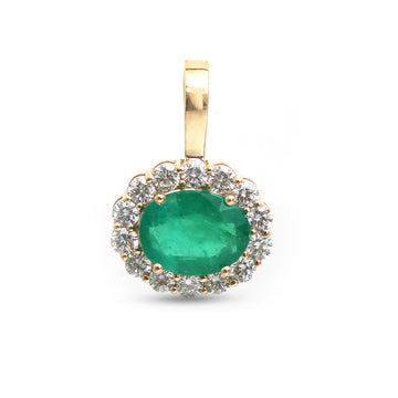 JPPD-1678/14185 Diamond Emerald Pendant | 14K
