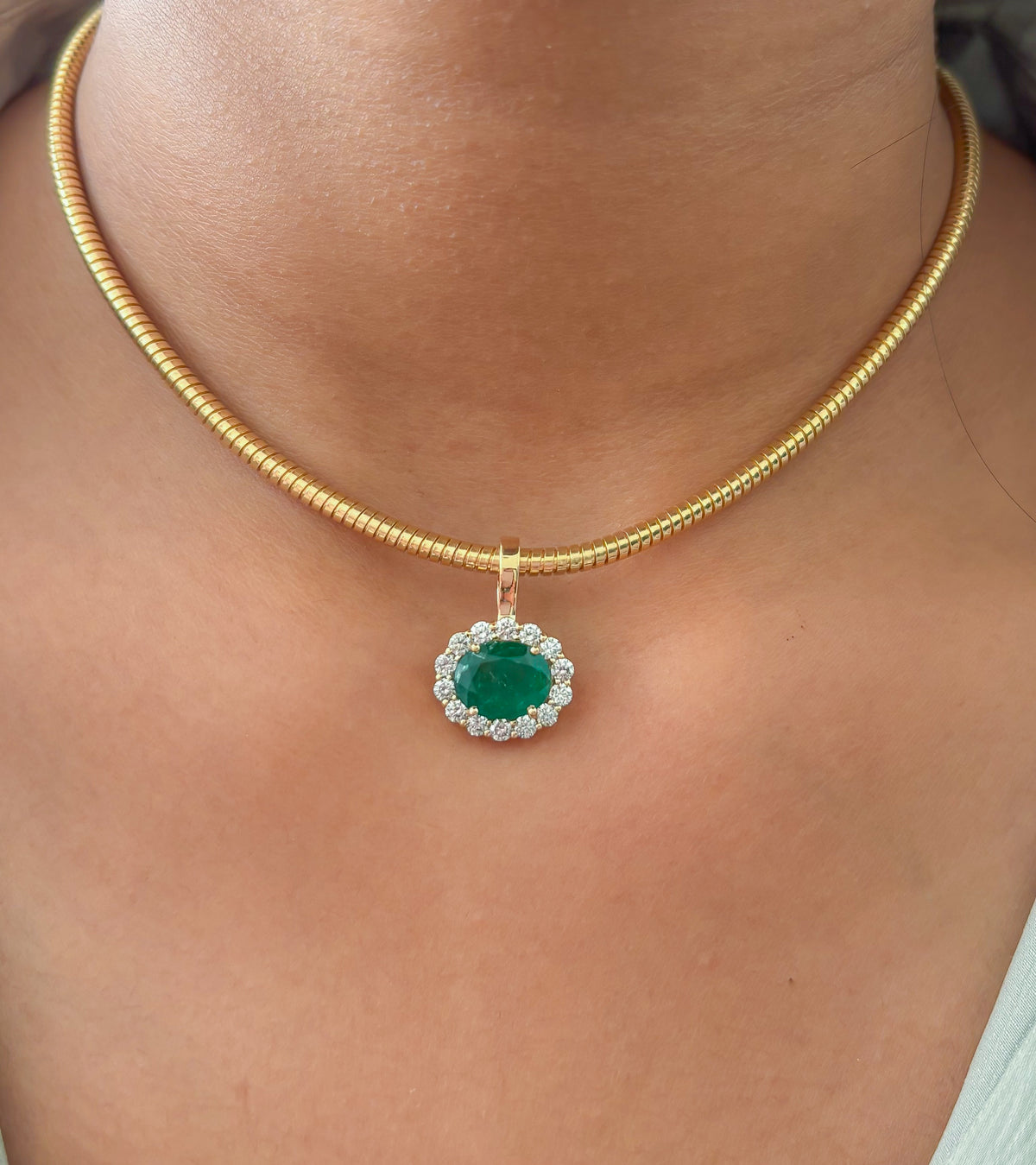 JPPD-1679/14186 Diamond Emerald Pendant | 14K