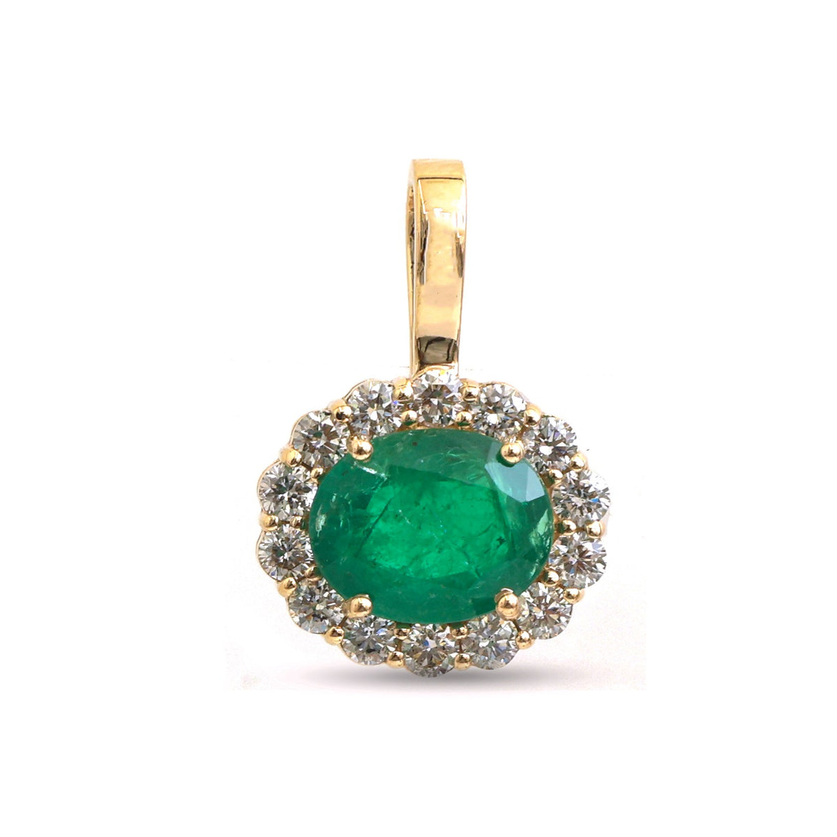 JPPD-1679/14186 Diamond Emerald Pendant | 14K