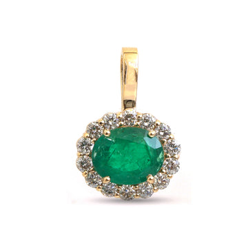 JPPD-1679/14186 Diamond Emerald Pendant | 14K
