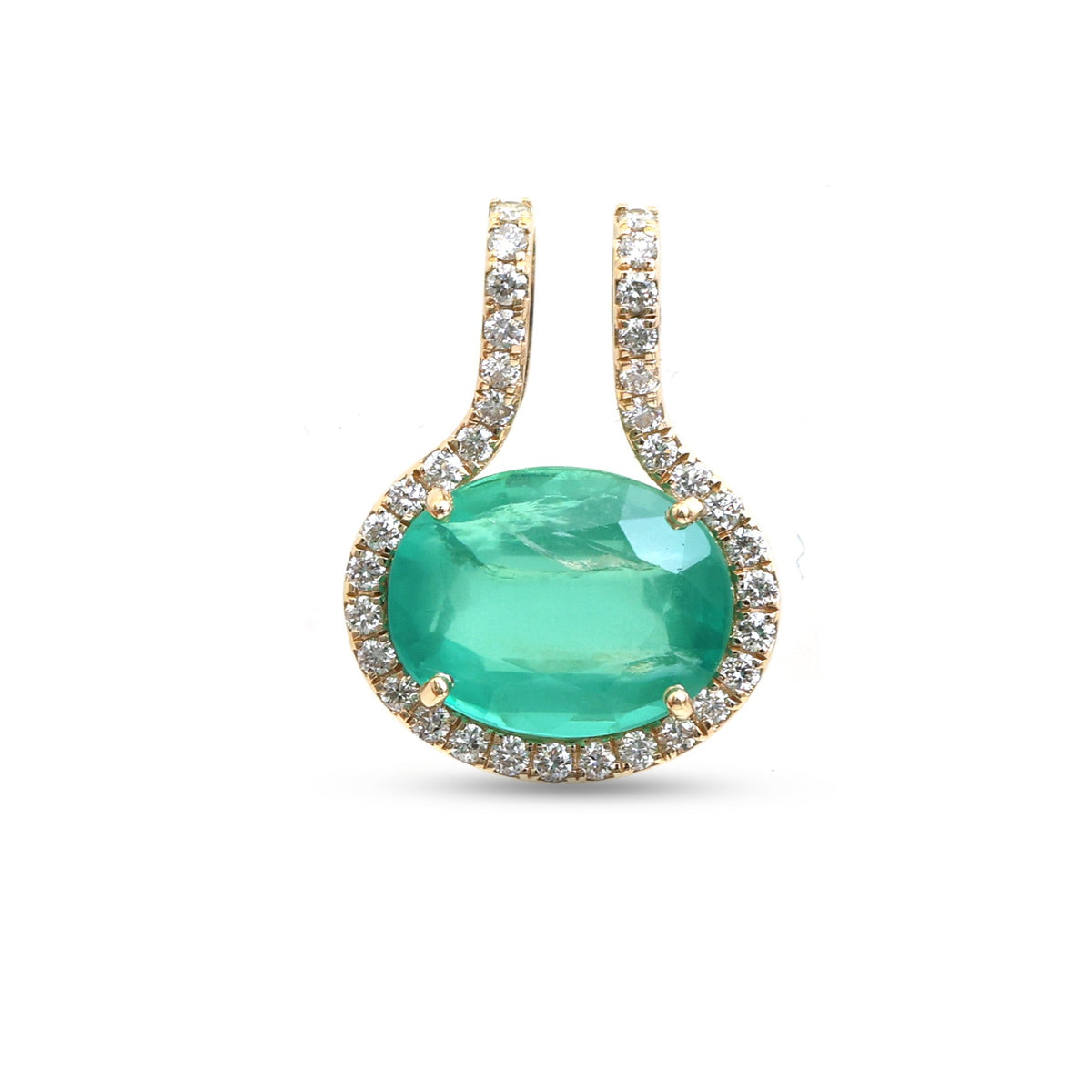 JPPD-1681/14188 Diamond Emerald Pendant | 14K
