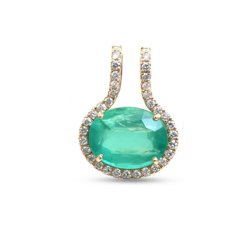 JPPD-1681/14188 Diamond Emerald Pendant | 14K