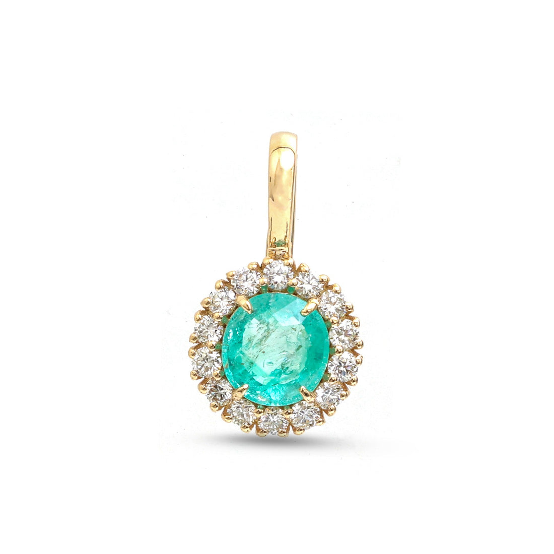 JPPD-1682/14189 Emerald Diamond Pendant | 14K