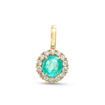 JPPD-1682/14189 Emerald Diamond Pendant | 14K