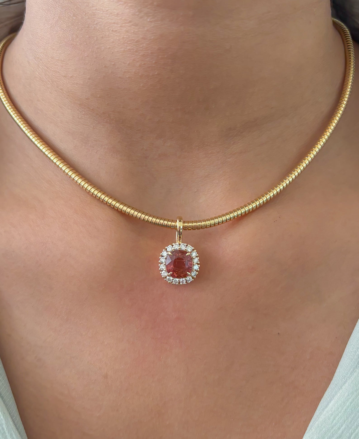 JPPD-1684/14191 Tourmaline Mix Diamond Pendant | 14K