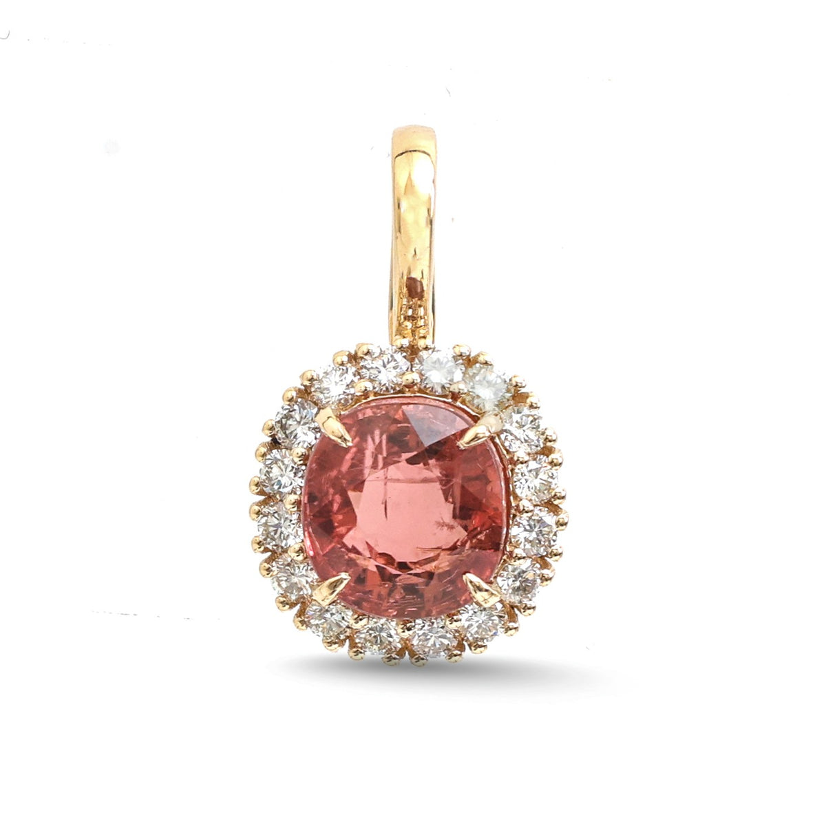 JPPD-1684/14191 Tourmaline Mix Diamond Pendant | 14K