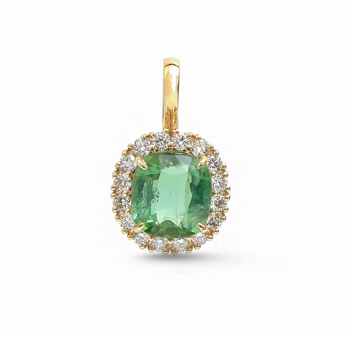 JPPD-1685/14192 Tourmaline Mix Diamond Pendant | 14K