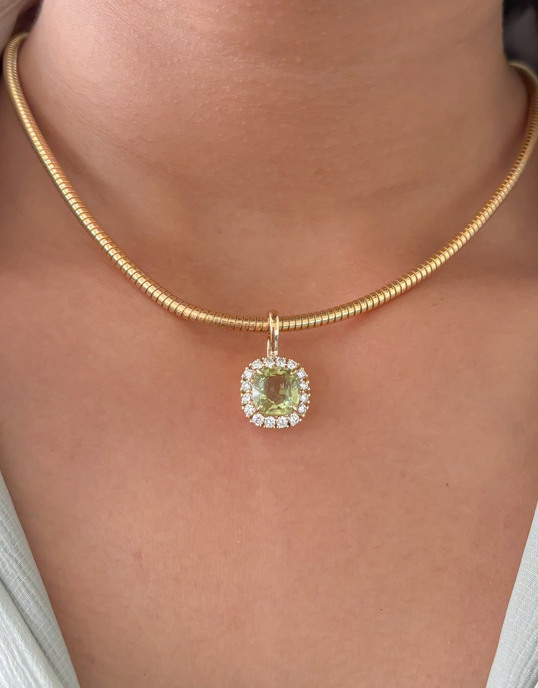 JPPD-1686/14193 Tourmaline Mix Diamond Pendant | 14K