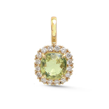 JPPD-1686/14193 Tourmaline Mix Diamond Pendant | 14K