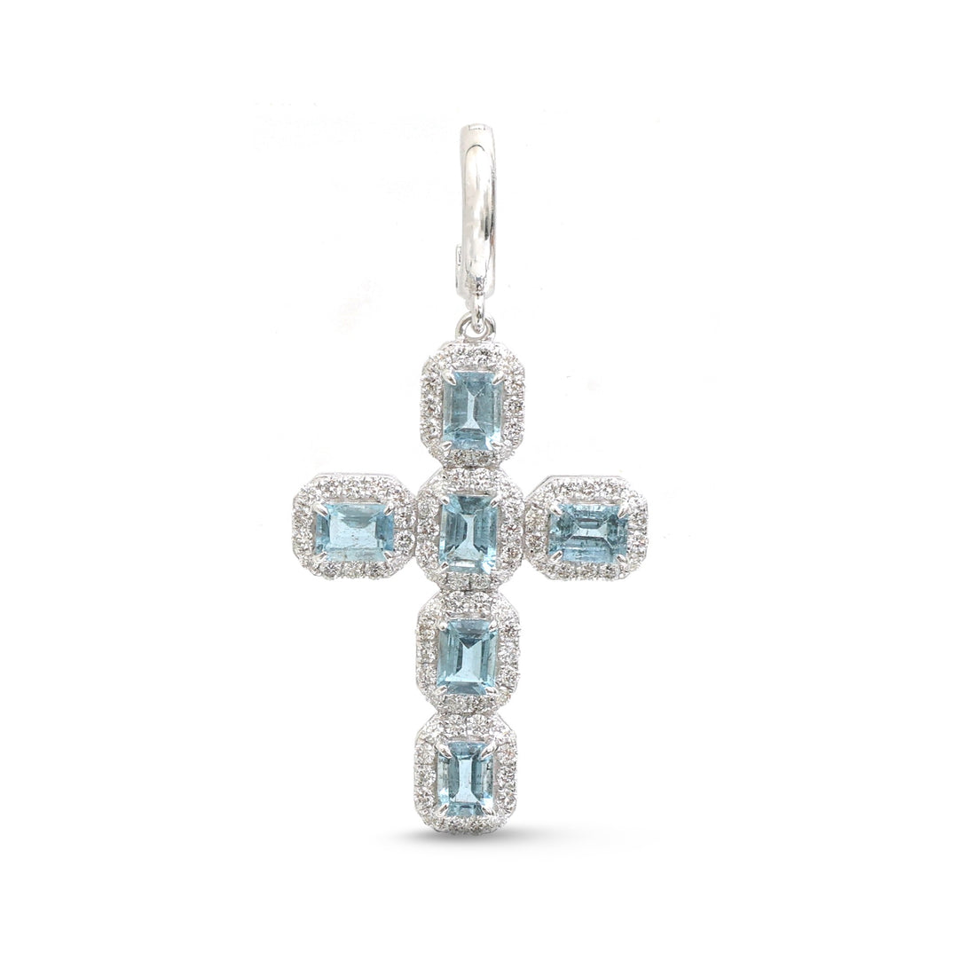 JPPD-1687/14194 Aquamarine Diamond Pendant | 14K