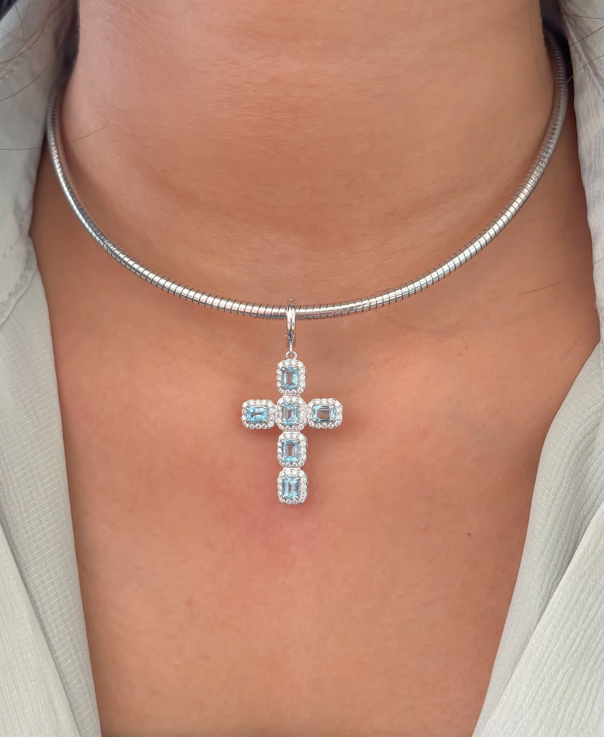 JPPD-1688/14195 Aquamarine Diamond Pendant | 14K