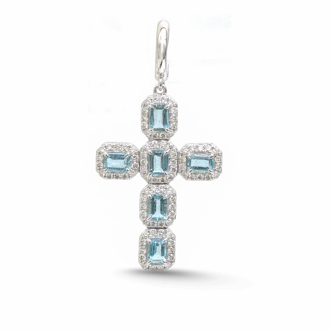 JPPD-1688/14195 Aquamarine Diamond Pendant | 14K