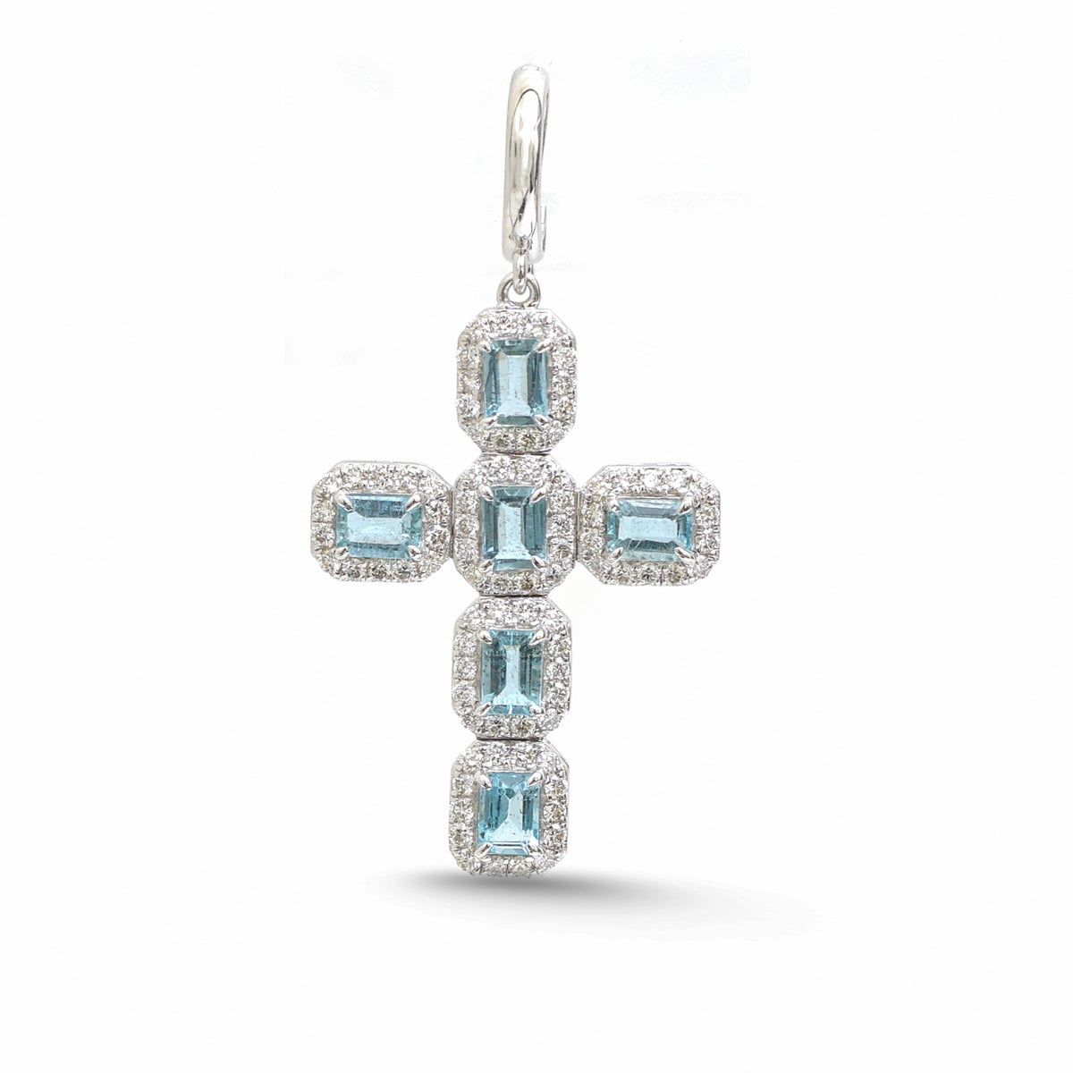 JPPD-1688/14195 Aquamarine Diamond Pendant | 14K