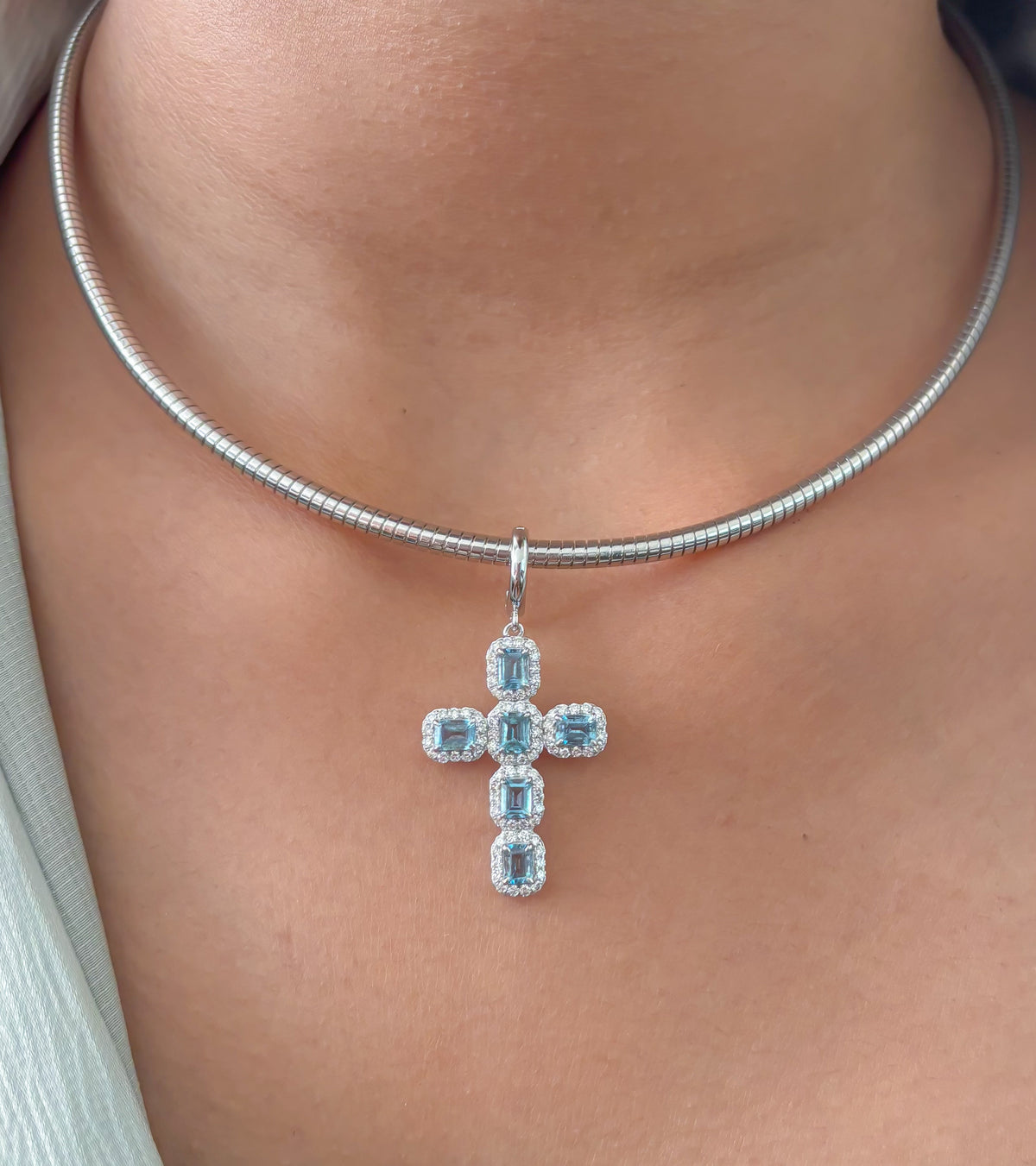 JPPD-1689/14196 Aquamarine Diamond Pendant | 14K