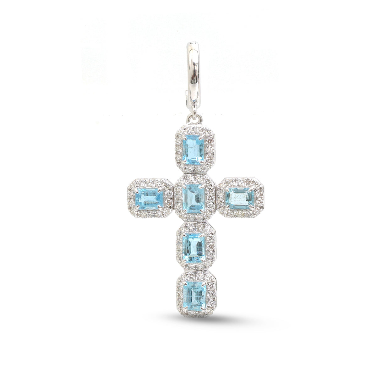 JPPD-1689/14196 Aquamarine Diamond Pendant | 14K