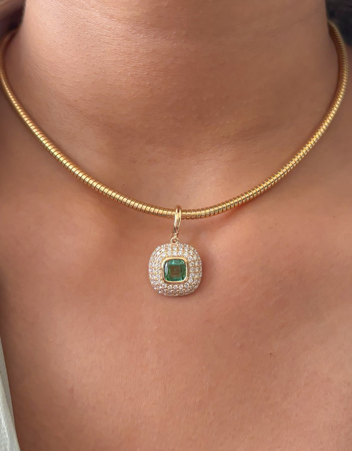 JPPD-1691/14200 Tourmaline Mix Diamond Pendant | 14K