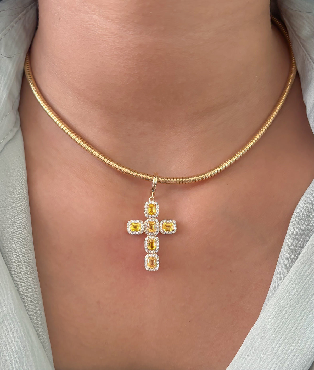 JPPD-1696/14205 Yellow Sapphire Diamond Pendant | 14K