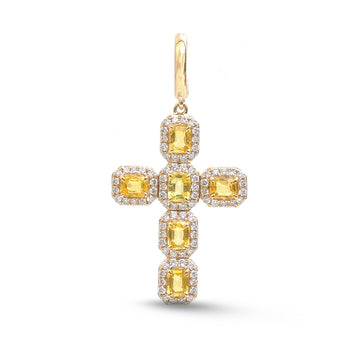 JPPD-1696/14205 Yellow Sapphire Diamond Pendant | 14K