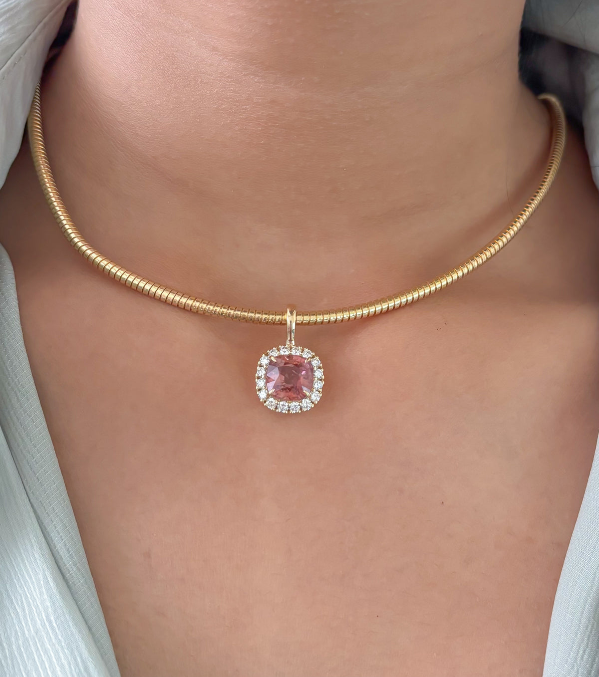 JPPD-1697/14207 Tourmaline Mix Diamond Pendant | 14K