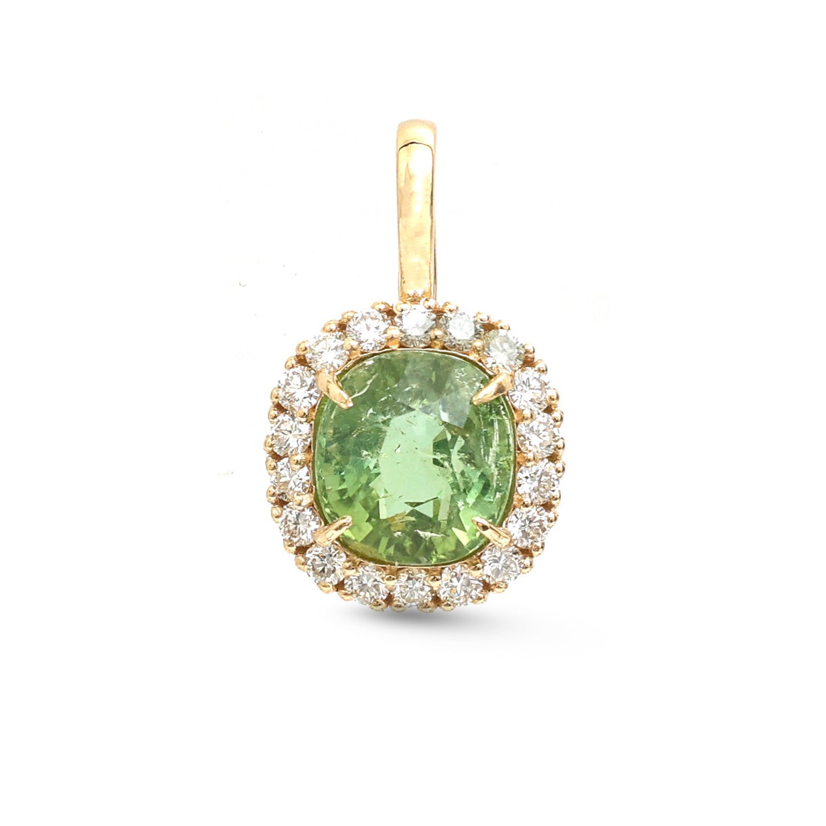 JPPD-1698/14208 Tourmaline Mix Diamond Pendant | 14K