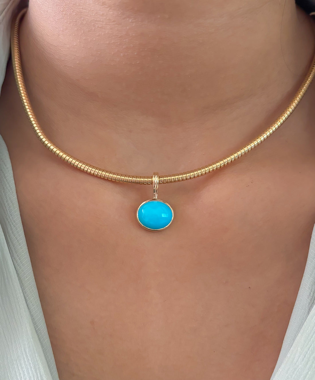JPPD-1699/14209 Turquoise Pendant | 14K