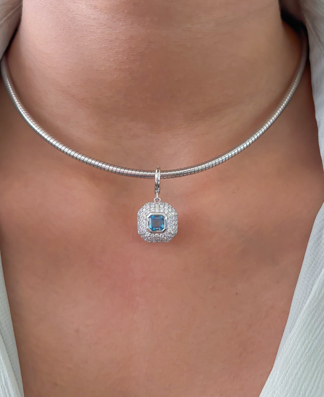 JPPD-1700/14211 Aquamarine Diamond Pendant | 14K
