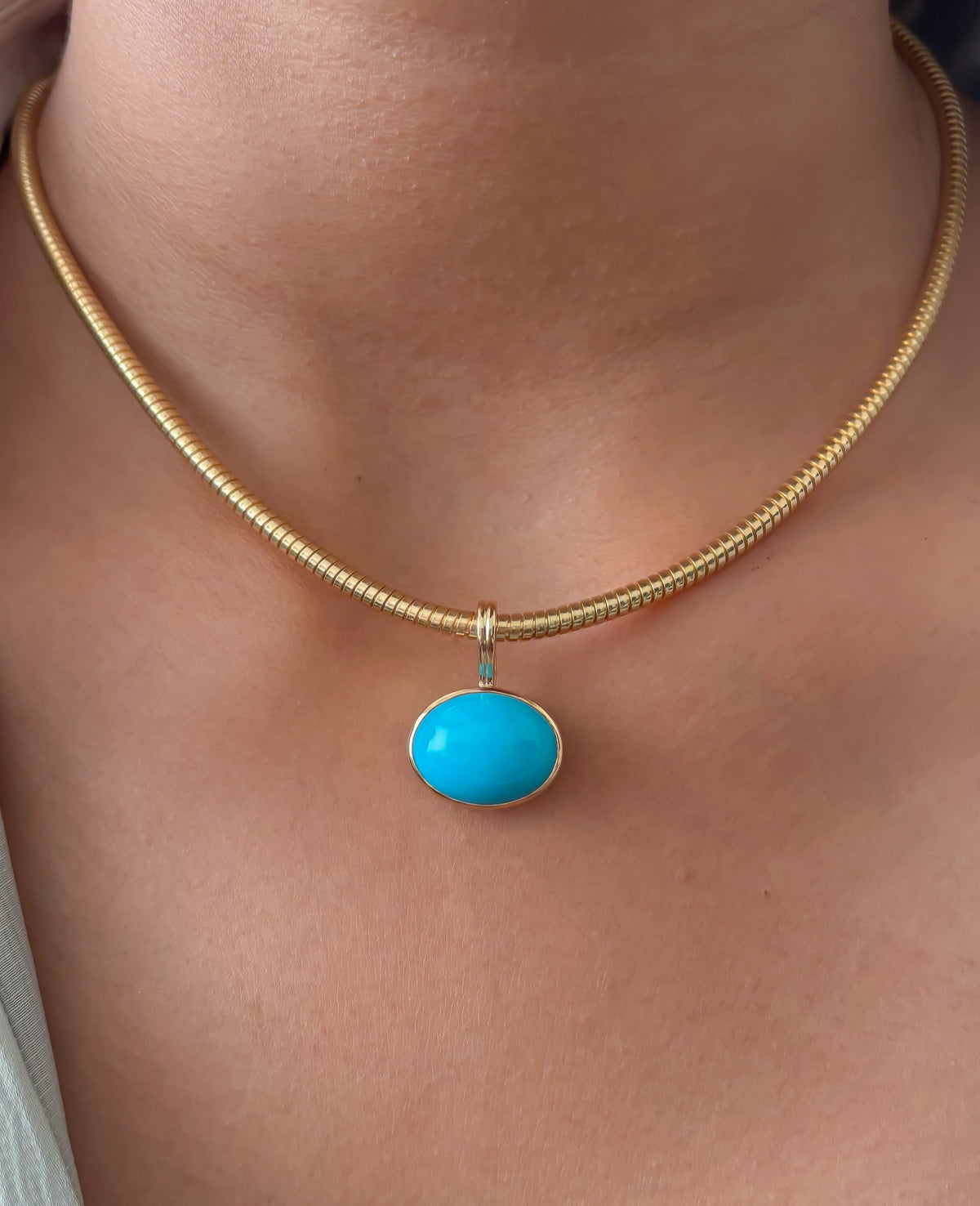 JPPD-1705/14221 Turquoise Pendant | 14K