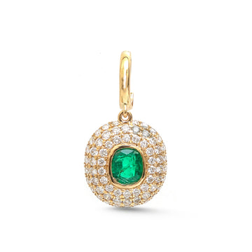 JPPD-1706/14222 Emerald Diamond Pendant | 18K