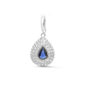 JPPD-1711/14228 Blue Sapphire Diamond Pendant | 18K