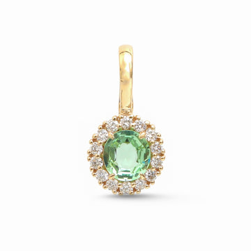 JPPD-1719/14237 Tourmaline Mix Diamond Pendant | 14K