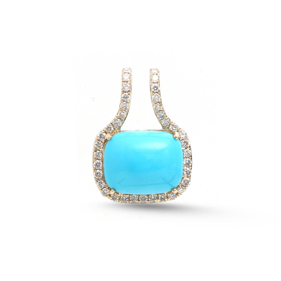 JPPD-1724/14242 Turquoise Diamond Pendant | 14K